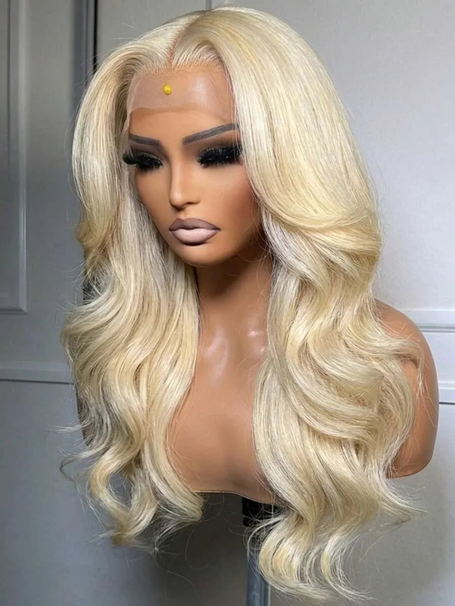 613  Human Hair Body Wave 13x6 Lace Front Wig  Blonde Lace Frontal Wigs for Women 250 Density Natural Hairline With Baby Hair