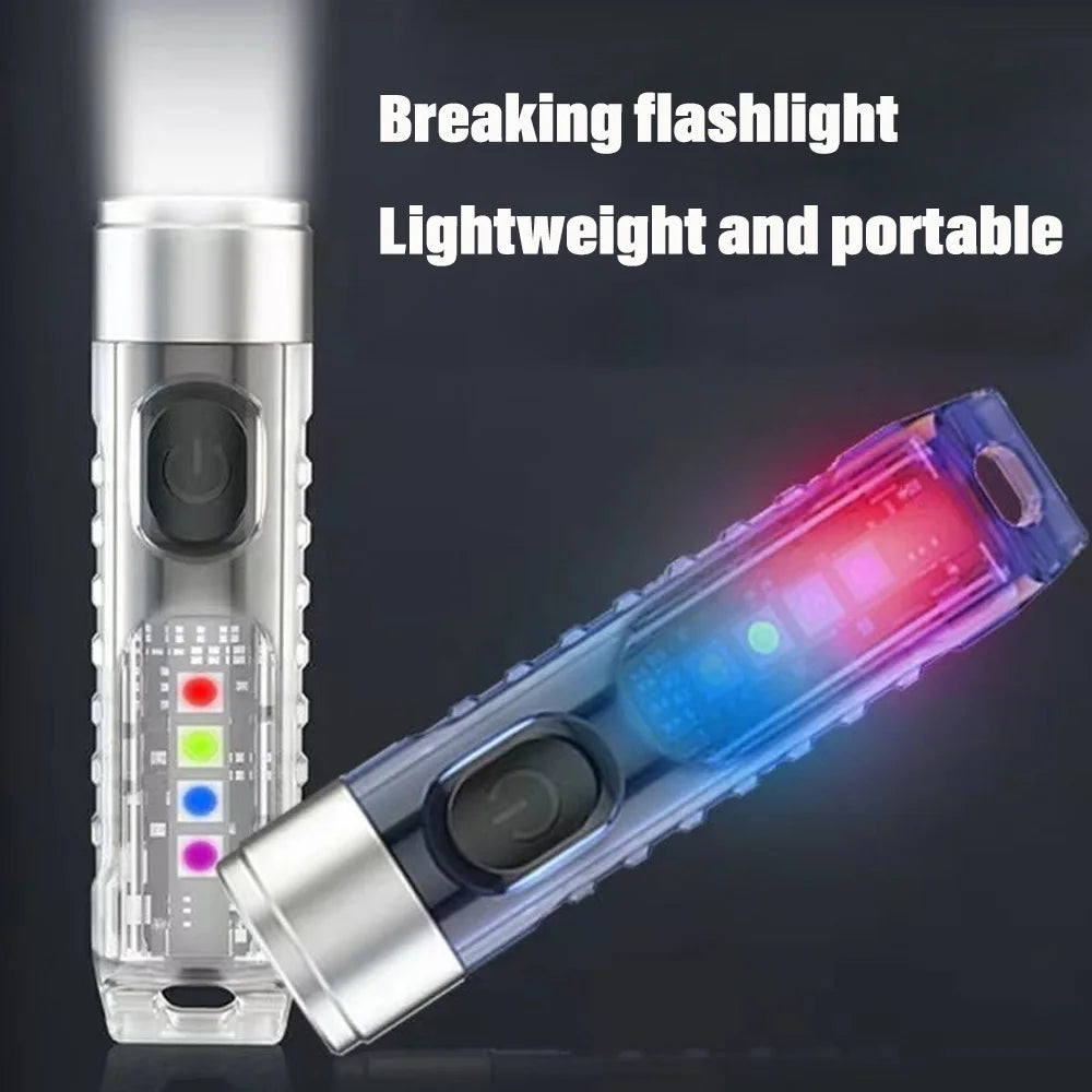 Mini Keychain Flashlight Type-C Fast Charging Waterproof Torch Lamp | IP66, Compact EDC LED Light