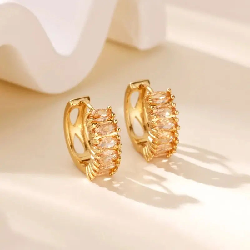 Zircon Hoop Earrings