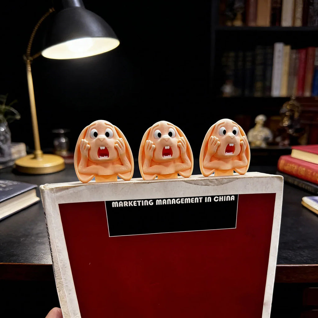 Funny Screaming Rabbit 3D Bookmark Animal Page Clip Anti-Page-Falling Reading Marker Clip