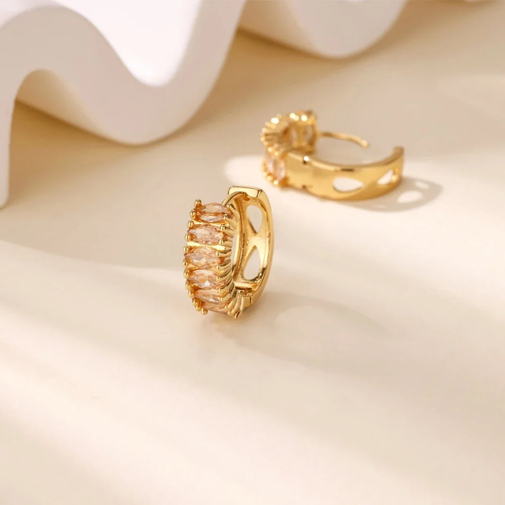 Zircon Hoop Earrings