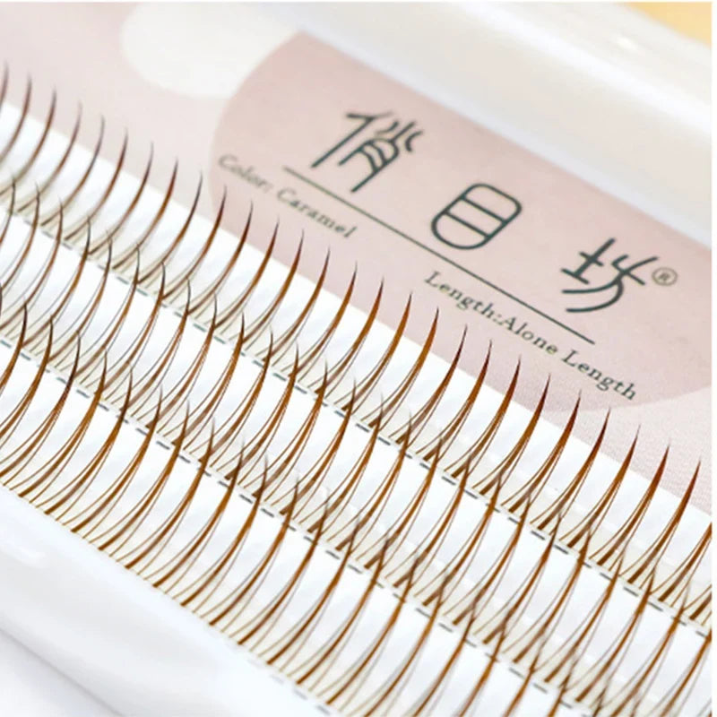 Brown Lashes A Type False Eyelashes 8-12mm | Natural Fairy Lash Clusters for Korean Makeup