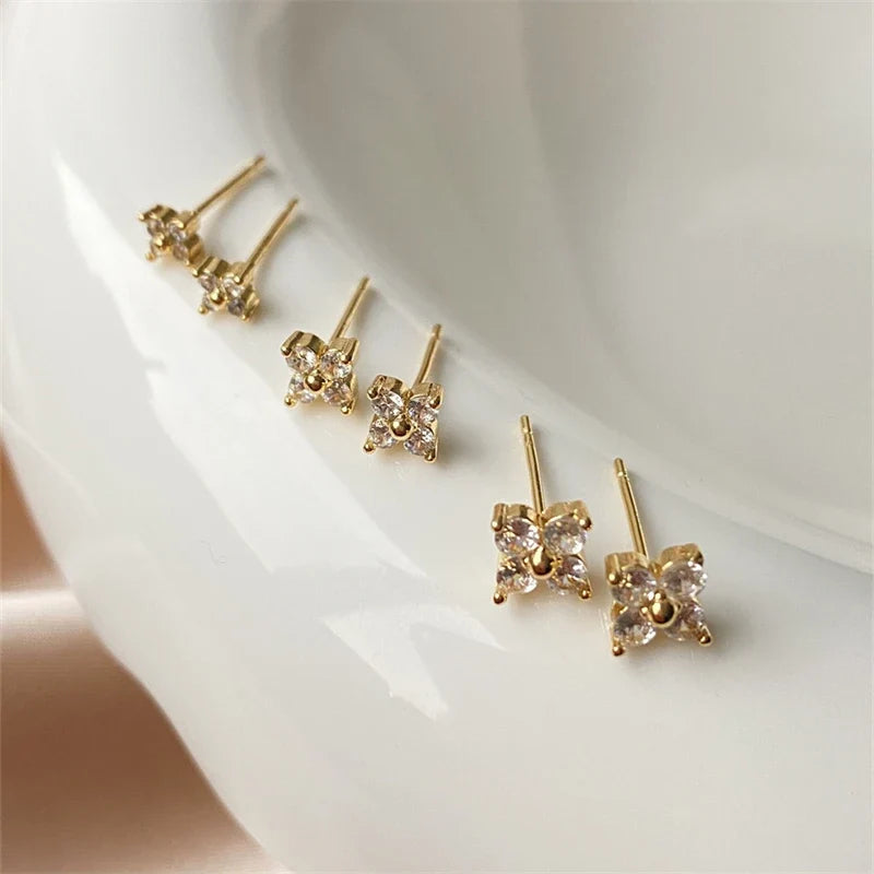 Dainty Flower Butterfly Stud Earrings