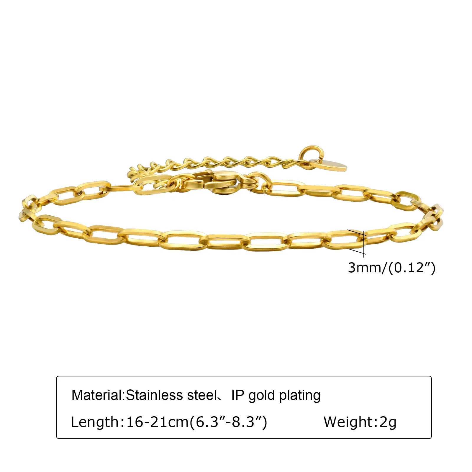 18K Gold Twist Paperclip Bracelet
