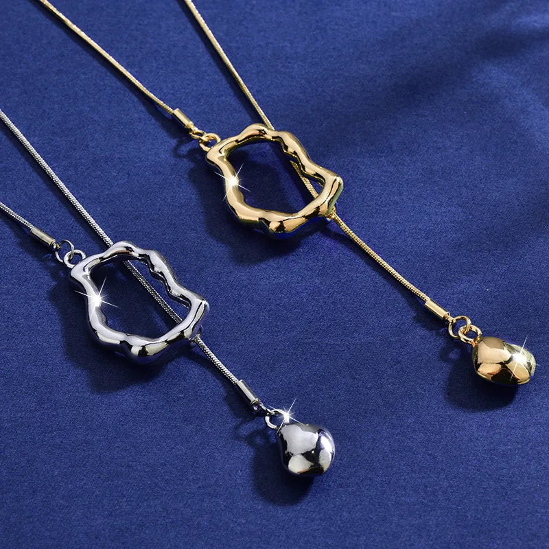 Irregular Y-Shaped Long Necklace