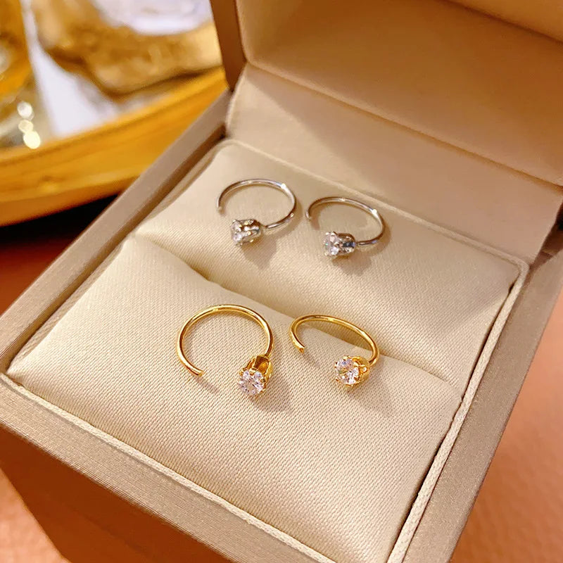 Elegent Minimalist Zircon Stud Earrings for Teens
