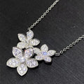 Huitan Shiny Flowers Design Pendant Necklace
