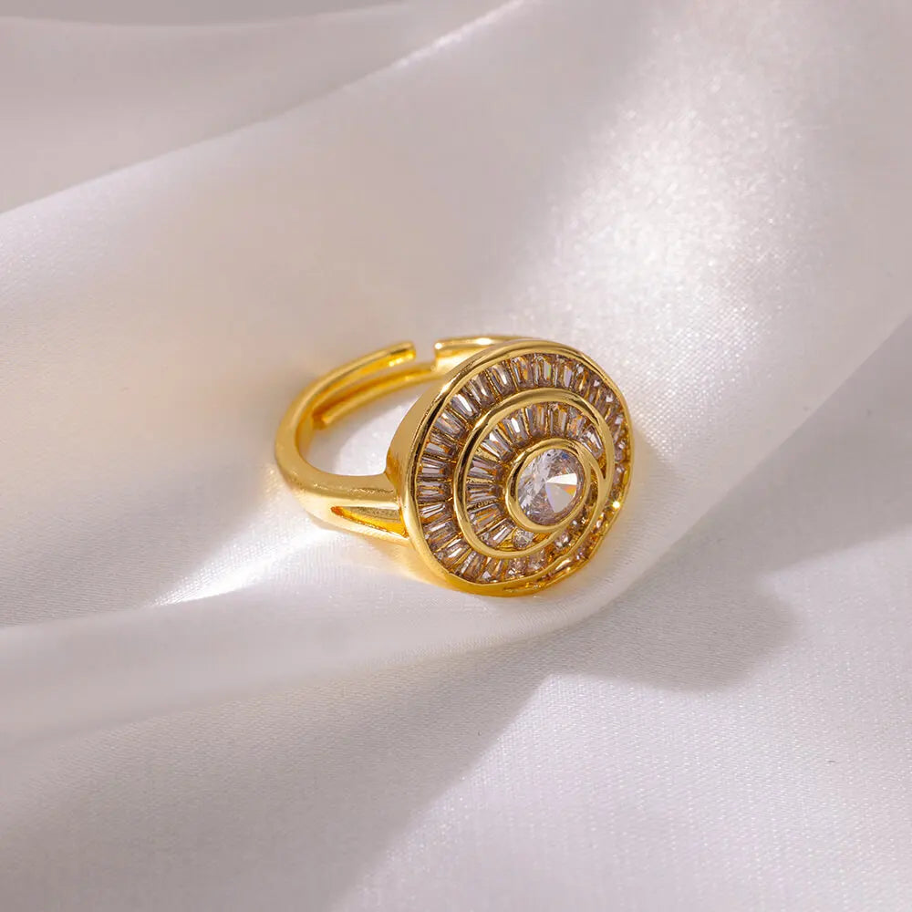 Zirconia Flower Open Ring