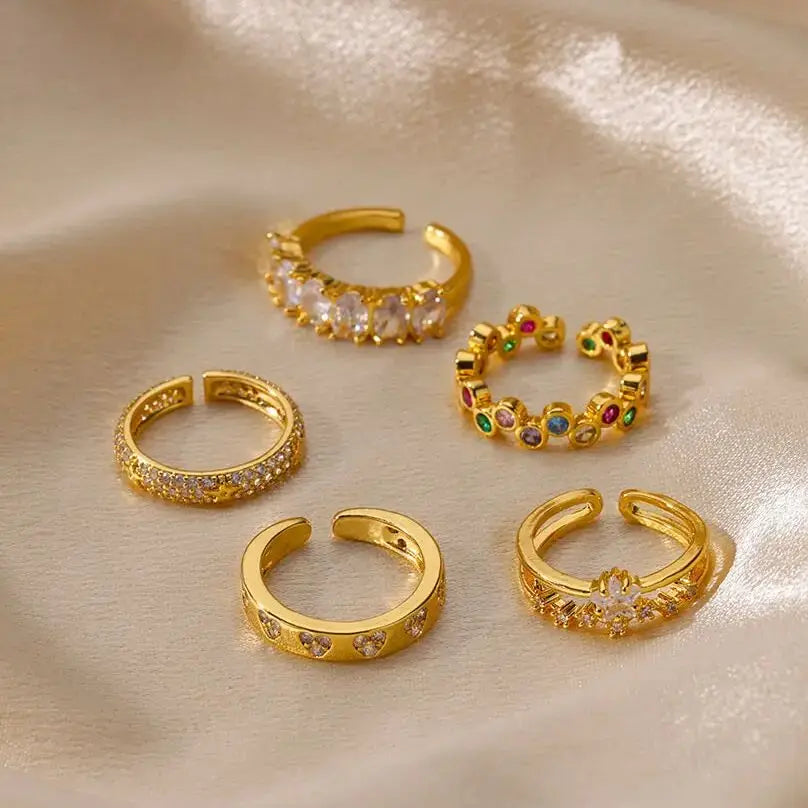 Zircon Geometric Heart Ring