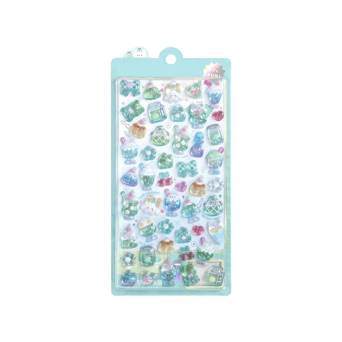 Japanese Anime Food Stamping Seal Fun | 3D Crystal Diamond Sticker Set for Kids