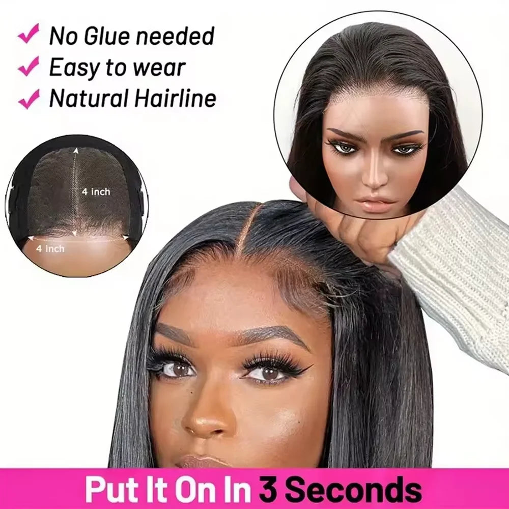 13x4 13x6 HD Lace Frontal 5x5 Closure Wigs | 40 42 Inch Bone Straight Glueless Human Hair Wigs
