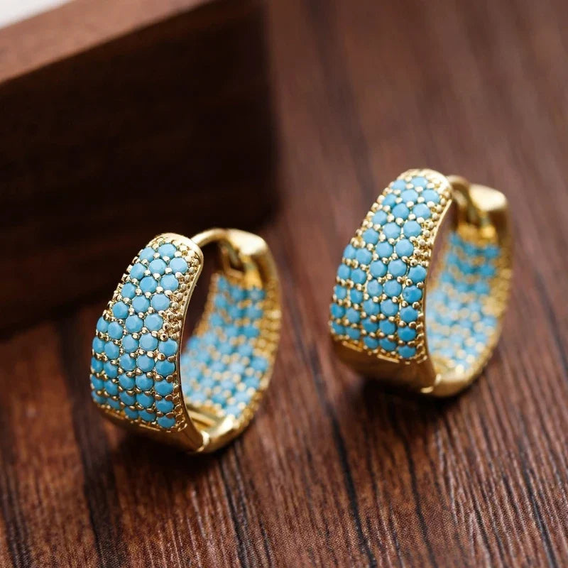 Bohemian Turquoise Clip Earrings