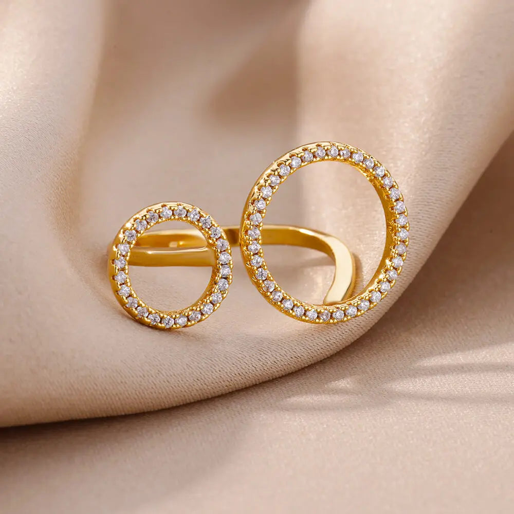 Zircon Double Circle Ring