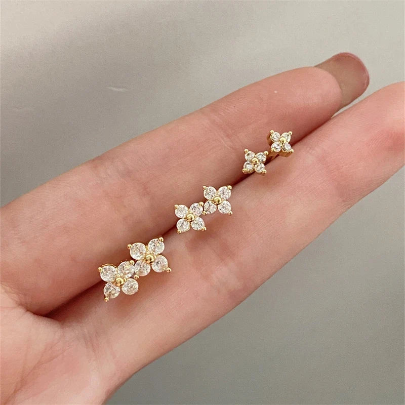 Dainty Flower Butterfly Stud Earrings