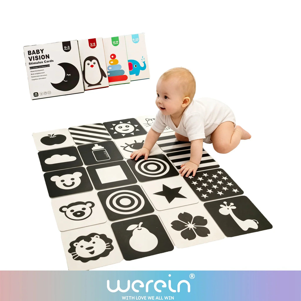 Flash Cards Newborn Visual Stimulation Cognitive Learning Toys 0-6 Months Infant