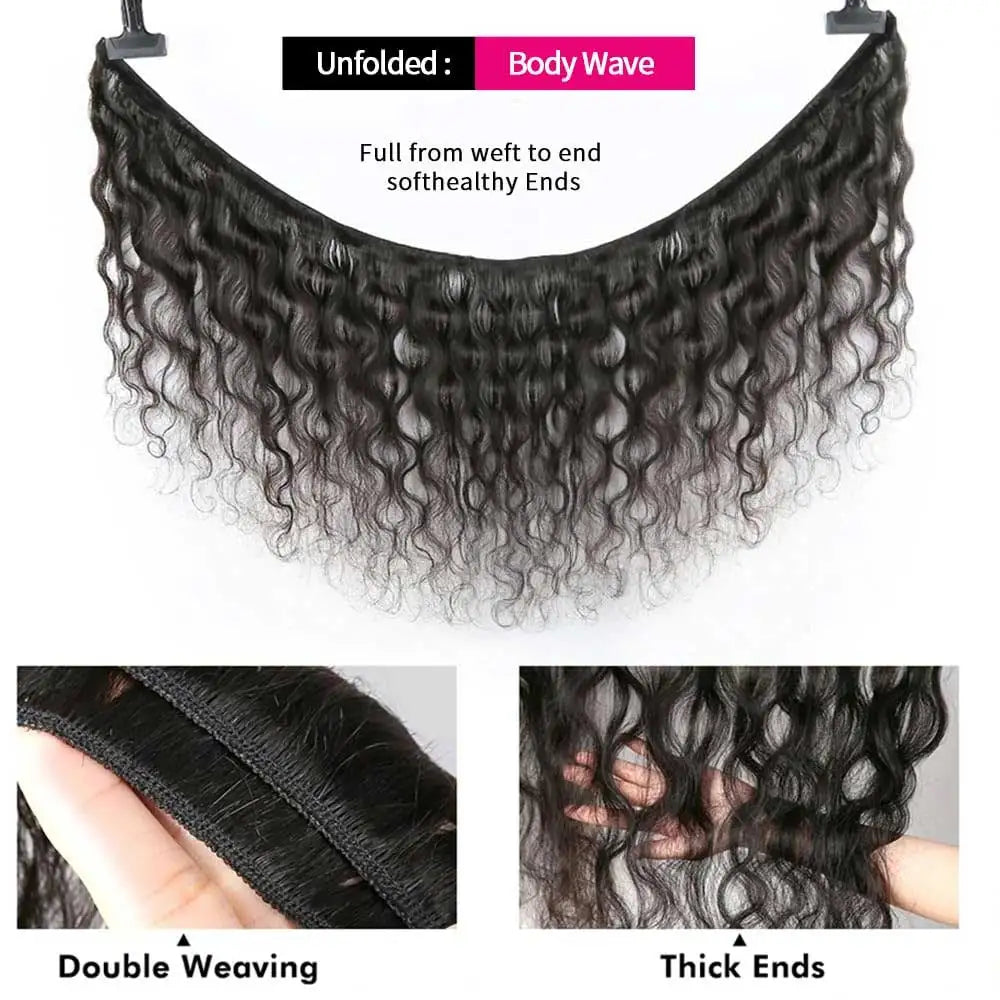 30 40 Inch Body Wave 1 3 4 Bundles Brazilian Remy Virgin Human Hair Wavy Double Bundles Weave Extensions