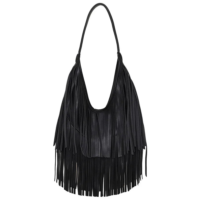 Untamed Leather Fringe Shoulder Bag