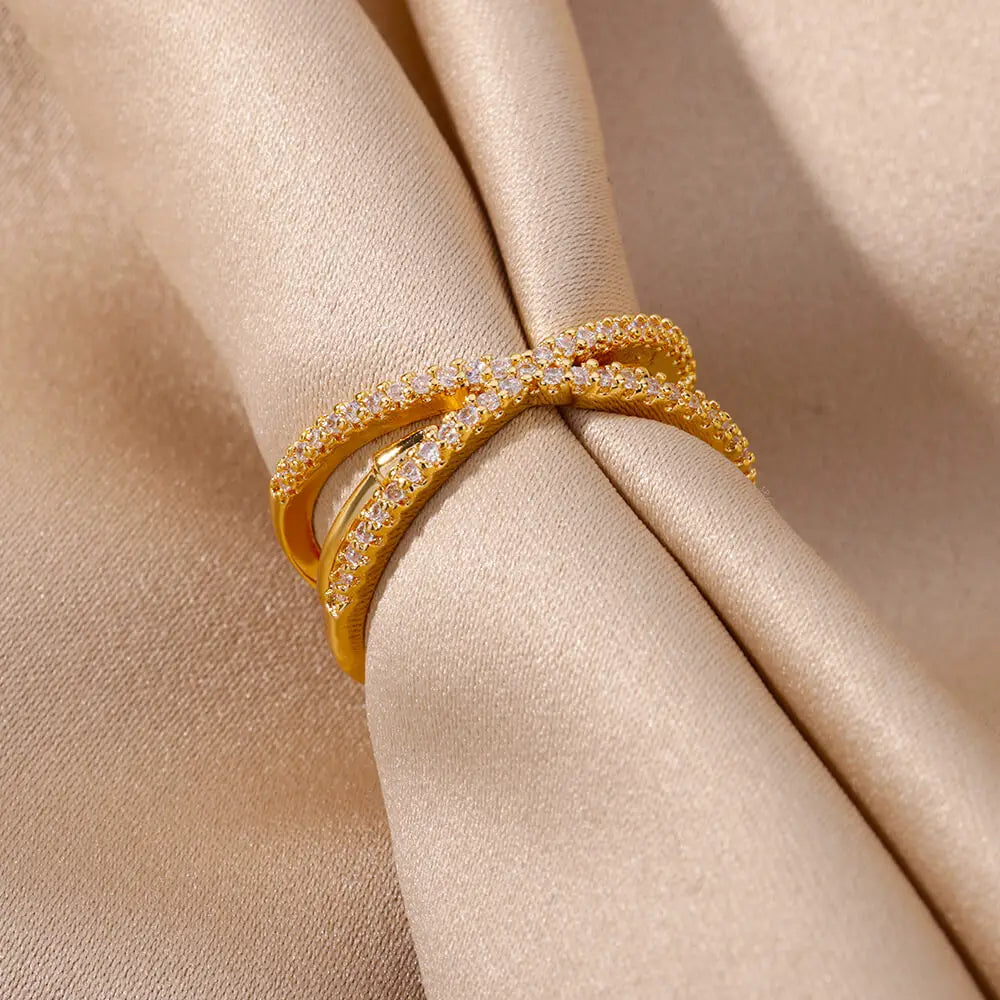 Zircon Cross Open Ring