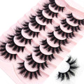 5-8 Pairs Natural Russian Striped Mink Lashes | 3D Volume Wavy False Eyelash Extensions