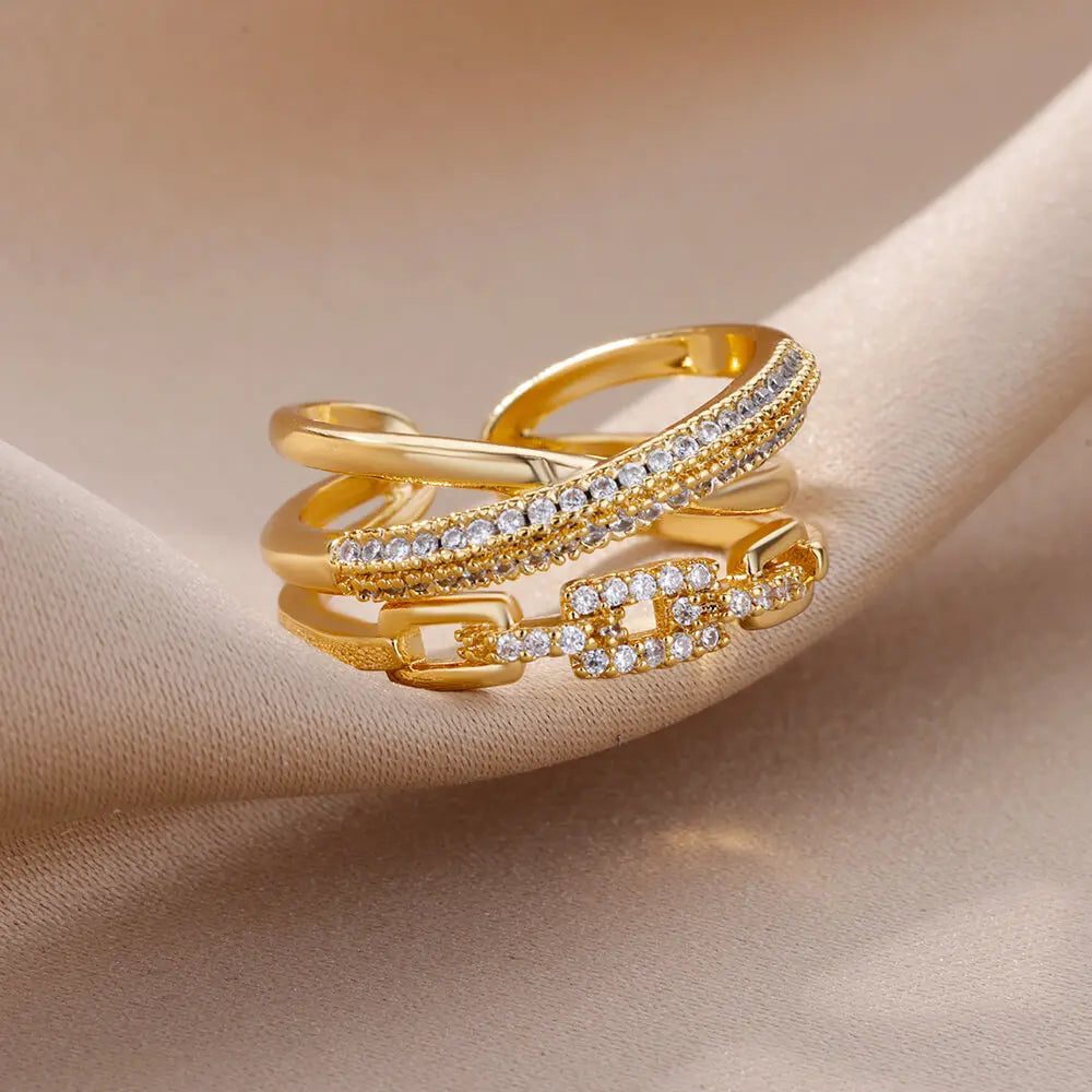 Zircon Twist Chain Ring