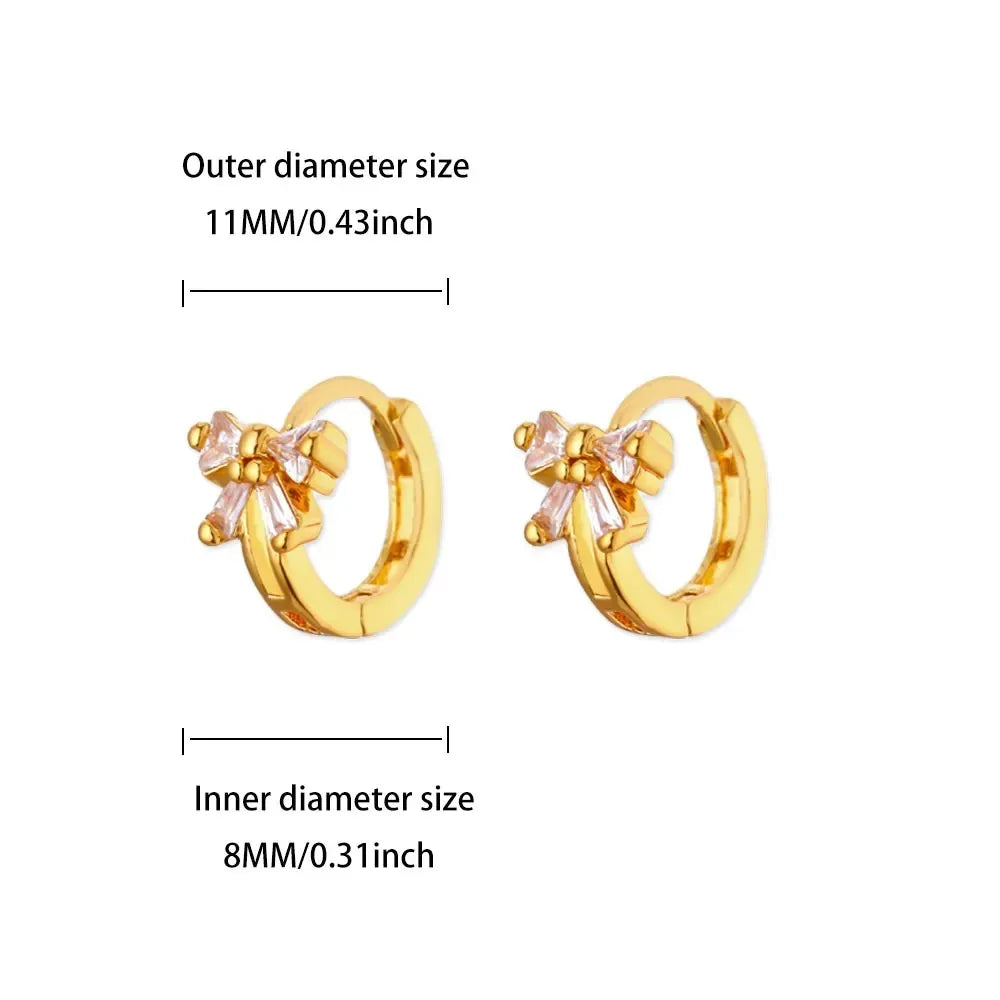 Vintage Bowknot Gold Stud Earrings