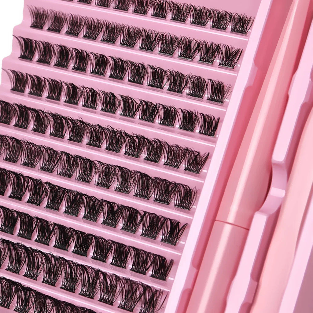 Bond Individual Lashes Kit Cluster Lashes Wispy Curling False Eyelash Clusters