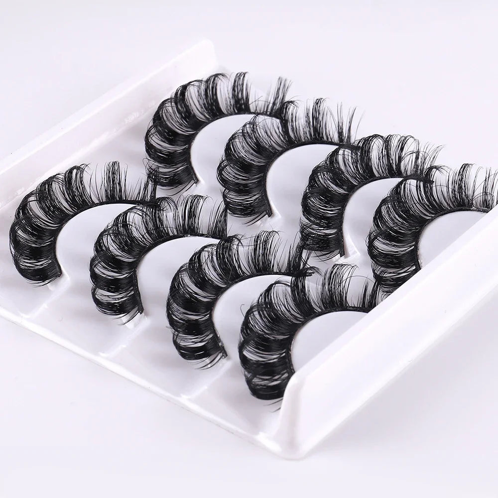 3D Russian Fluffy Faux Mink Lashes Reusable Strip Lash Starter Kit