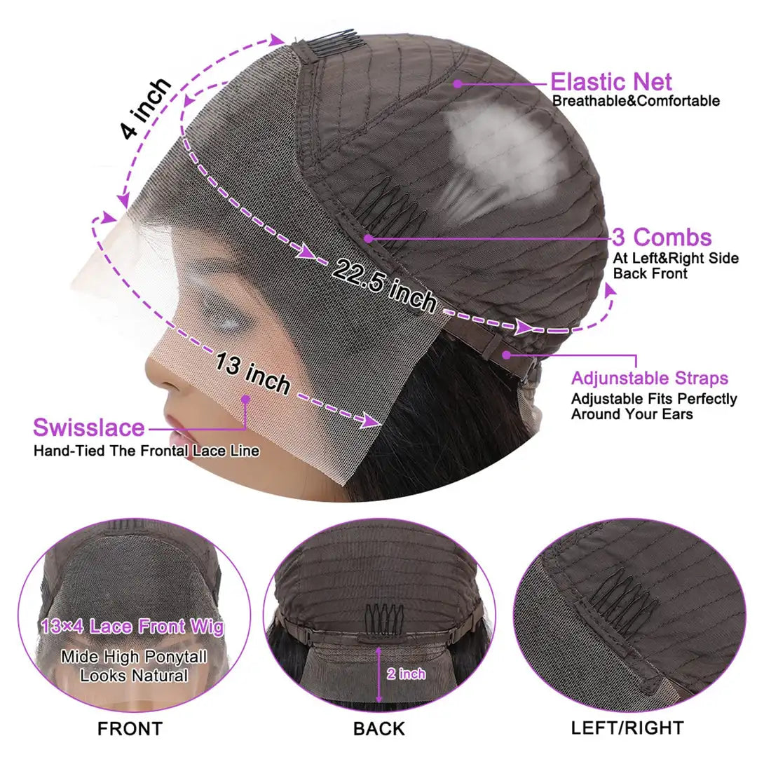 Brazilian Body Wave Human Hair Wigs Pre Plucked Hd Transparent 13x4 Lace Front Wig Bleached Knots Transparent Lace Frontal Wig