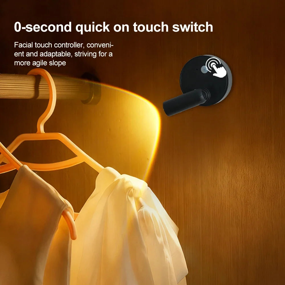 RGB Night Light | Magnetic Base USB Rechargeable LED Wall Lamp, Touch Switch