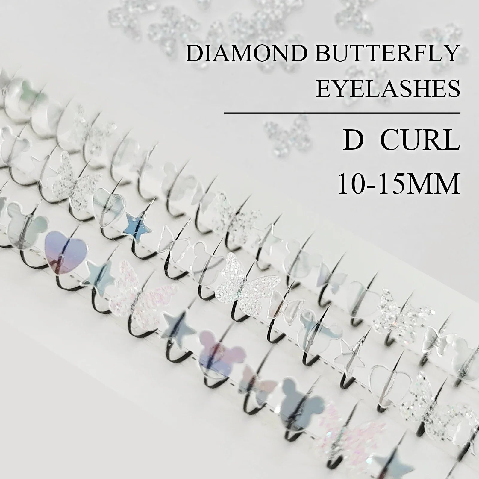 Summer Silvery Butterfly Fairy Eyelashes | Glitter Music Festival Lashes 10-15mm