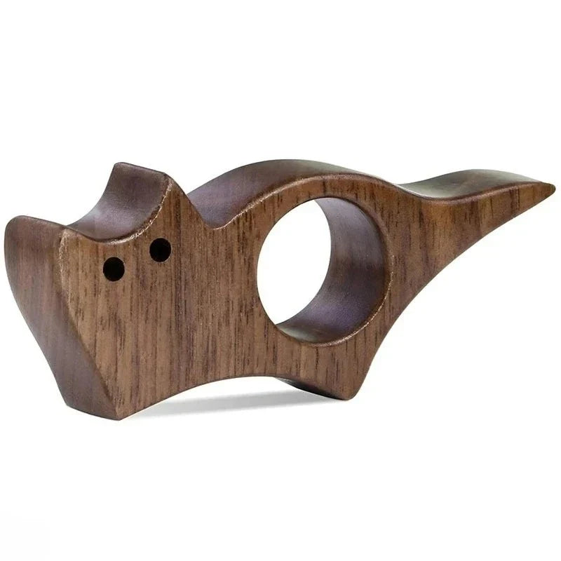 Wooden Cat Dog Bookmark Animal Book Page Holder Ring Student Reading