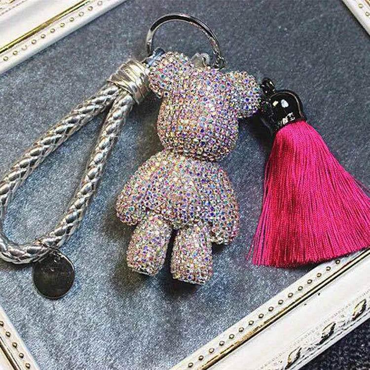Handmade Rhinestone Gloomy Bear Keychain
