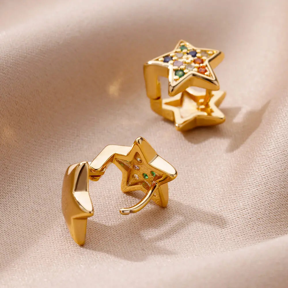 Zircon Star Stud Earrings