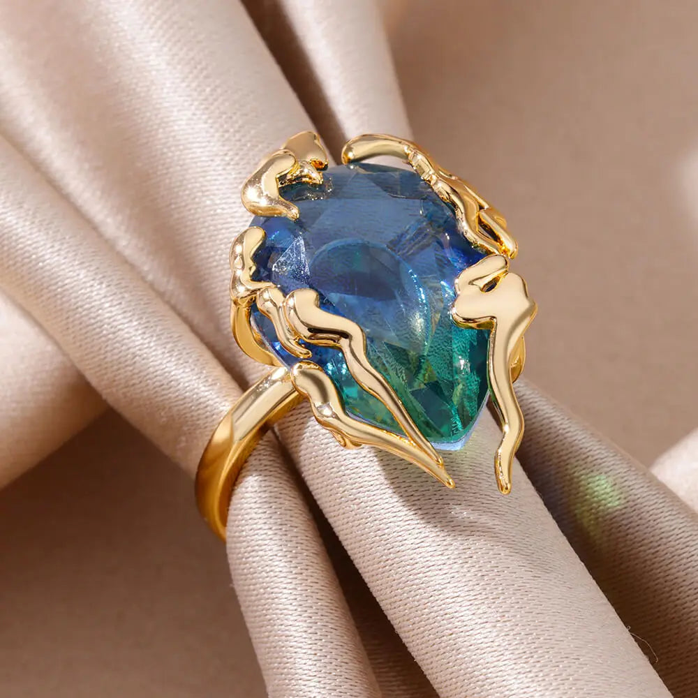 Zircon Flame Drop Ring