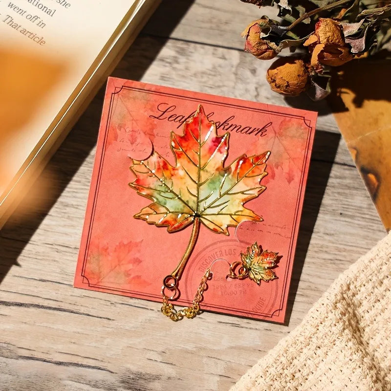 Vintage Leaf Bookmark Metal Pendant Reading Accessory Gift