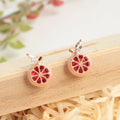 Orange Lemon Fruit Stud Earrings