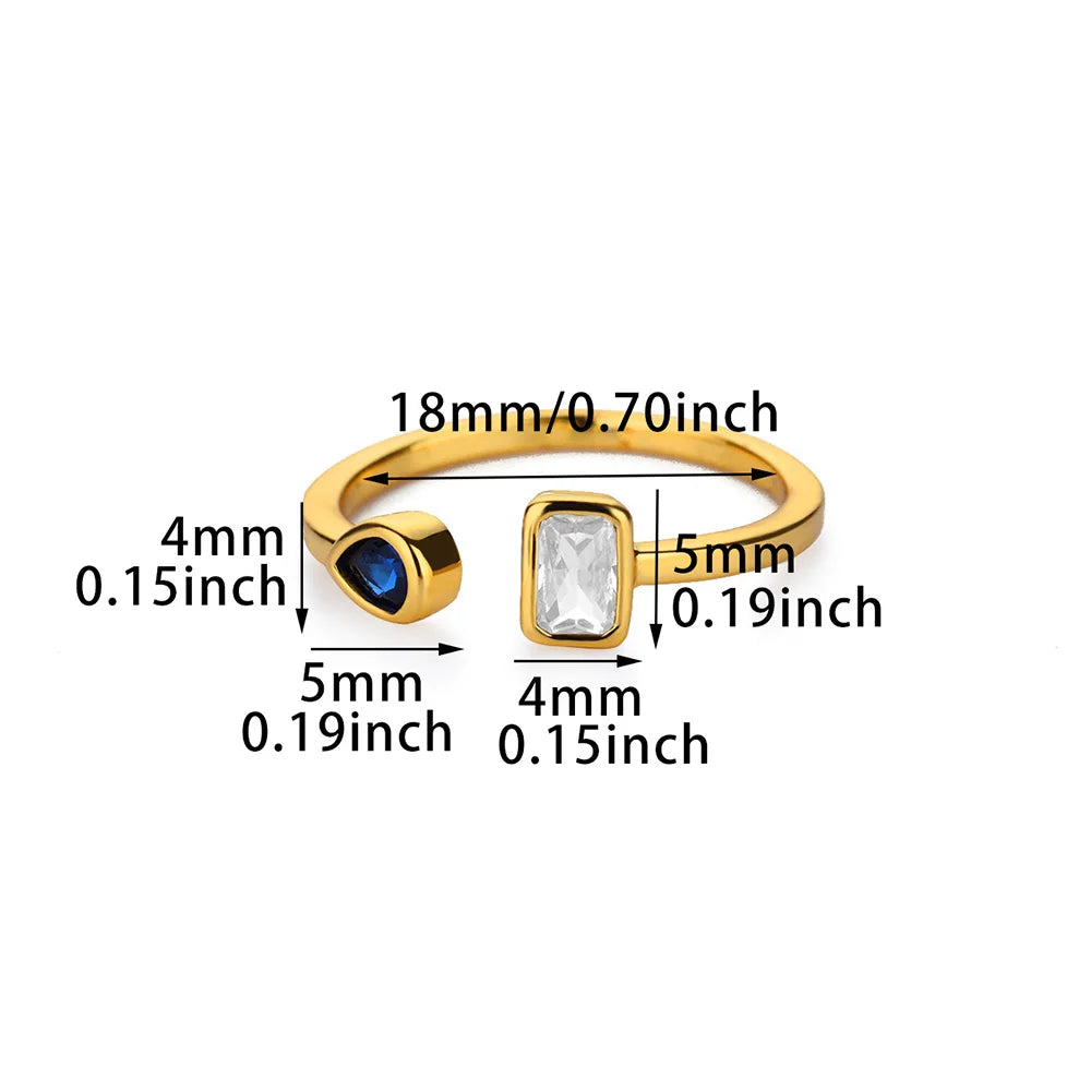 Zircon Square Drop Ring