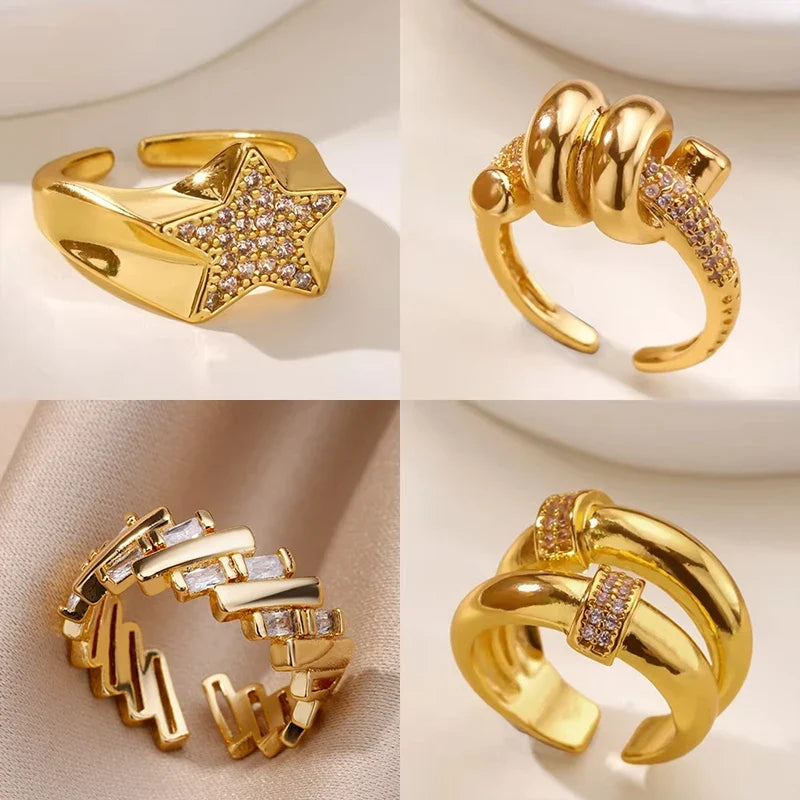 Zircon Star Knot Ring