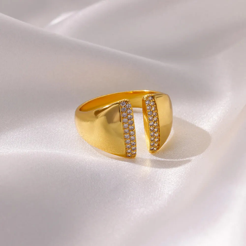 Zircon Geometric Open Ring