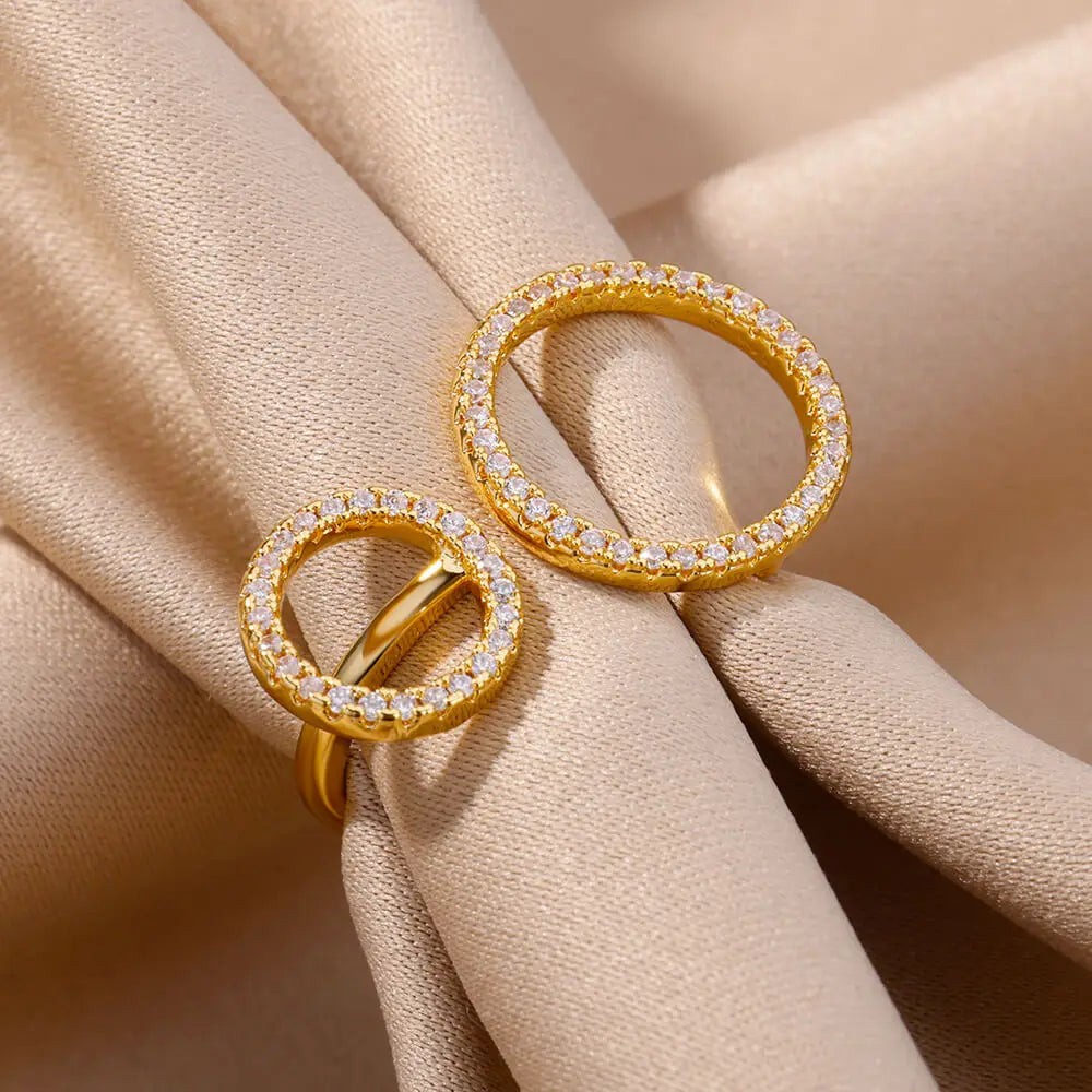 Zircon Double Circle Ring