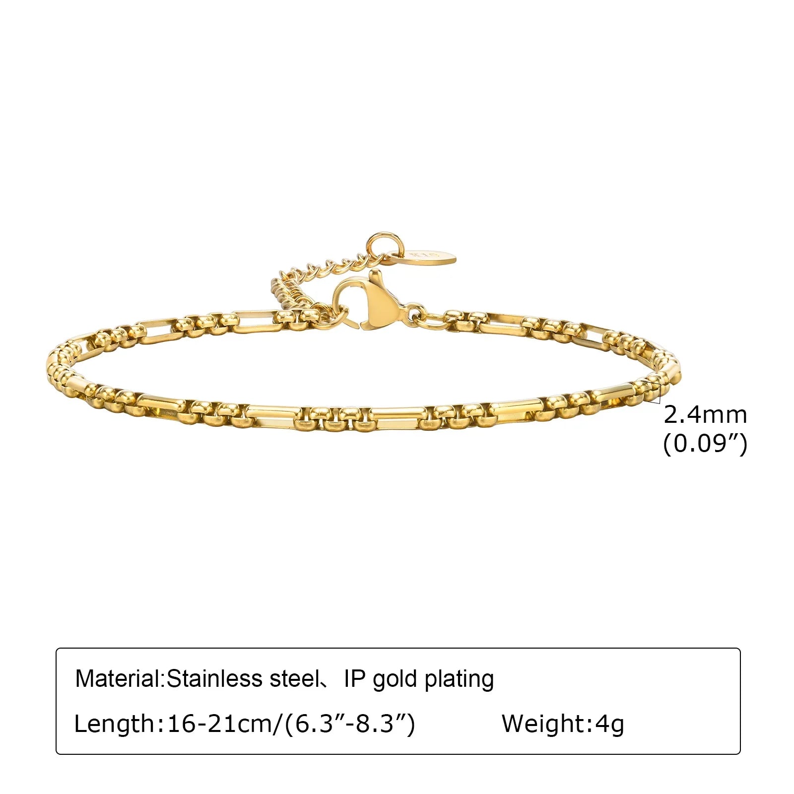 18K Gold Twist Paperclip Bracelet