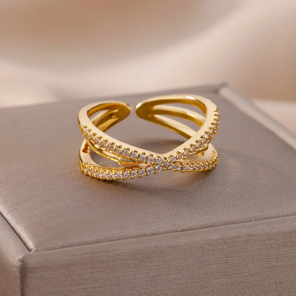 Zircon Cross Open Ring
