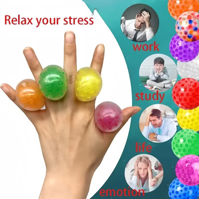 Soft Rubber Grape Squeeze Balls | 5-Pack Stress Relief Set