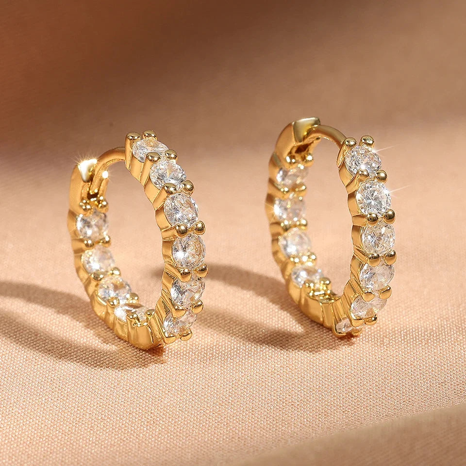Zircon Huggie Cartilage Ear Cuff Set