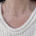 Zircon Four-Leaf Flower Chain Necklace