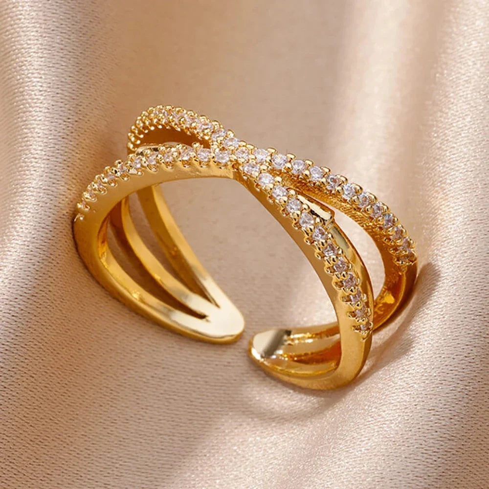 Zircon Geometric Open Ring