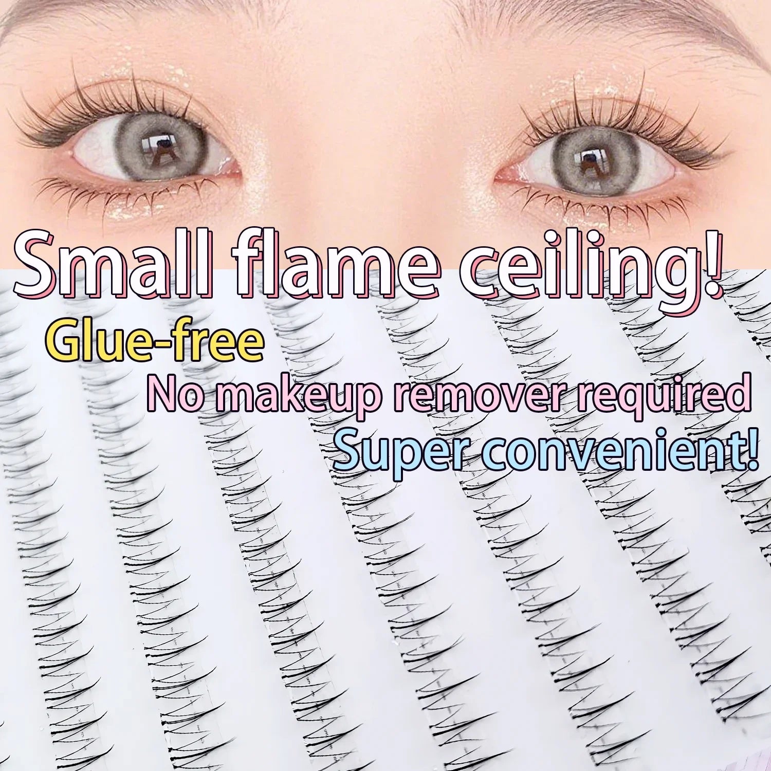 Natural Look Small Flame Lower Eyelashes | Glue-Free Easy Application Beginner Friendly Soft Comfortable Reusable Fake Eyelashes