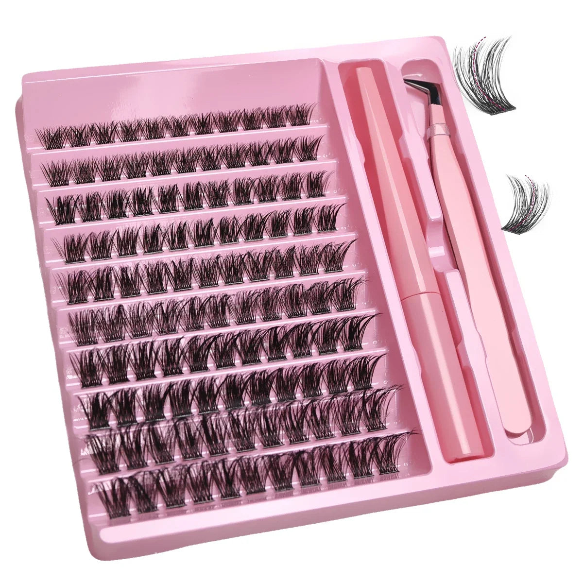 Bond Individual Lashes Kit Cluster Lashes Wispy Curling False Eyelash Clusters