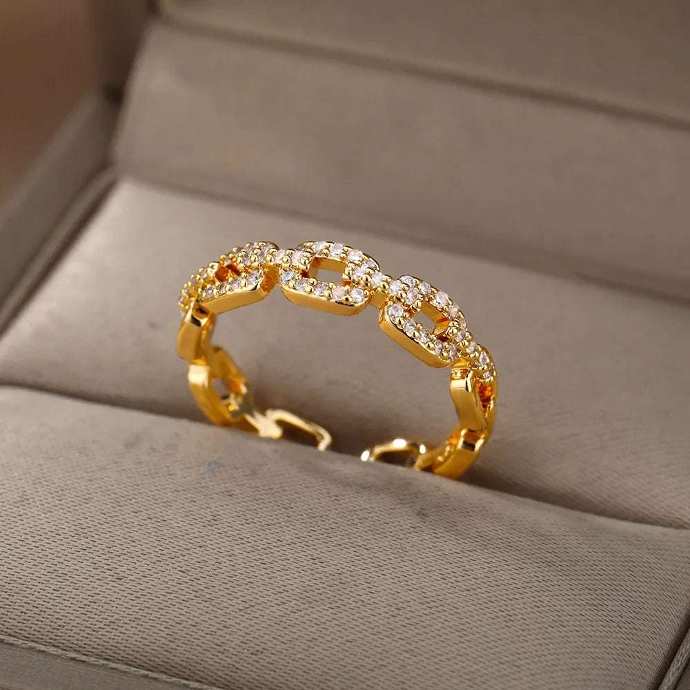 Zircon Geometric Open Ring II