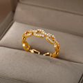 Zircon Geometric Open Ring II